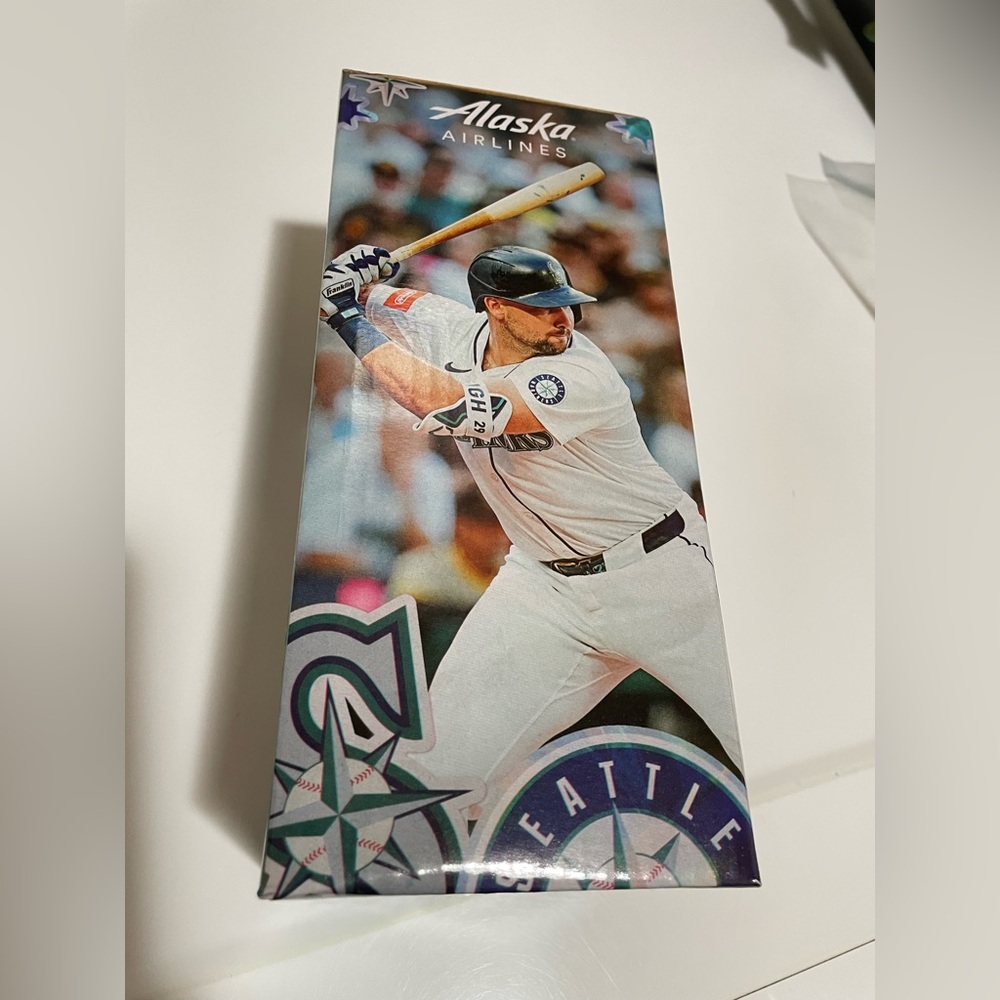 Seattle Mariners Baseball Player Art Sculpture - White, Navy